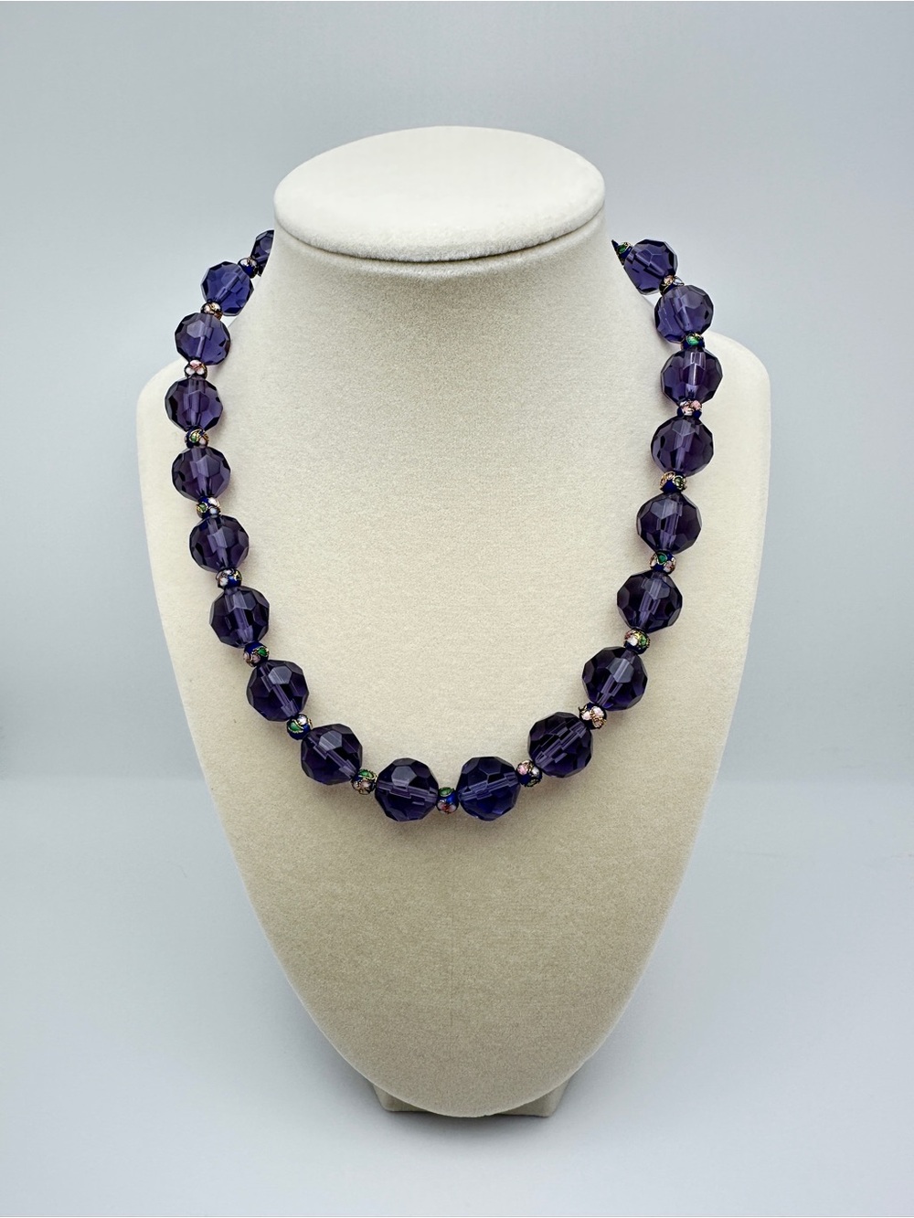 Purple Faceted Bead Necklace - Unbranded